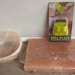 Himalayan Salt Kitchen Lot Bowl and NEW Block with NEW Cleaning Brush $35 for All 