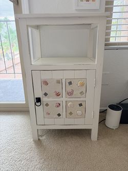 Unique Charming Coastal Cottage Accent Cabinet