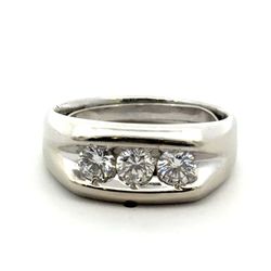 Men’s 14k White Gold 3 Diamond Ring 1.50 CTW Band Size 10 GP3111825