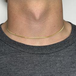 Gold Chain 14k Gold Vermeil Miami Cuban Link Chain 2mm 16 Inches 