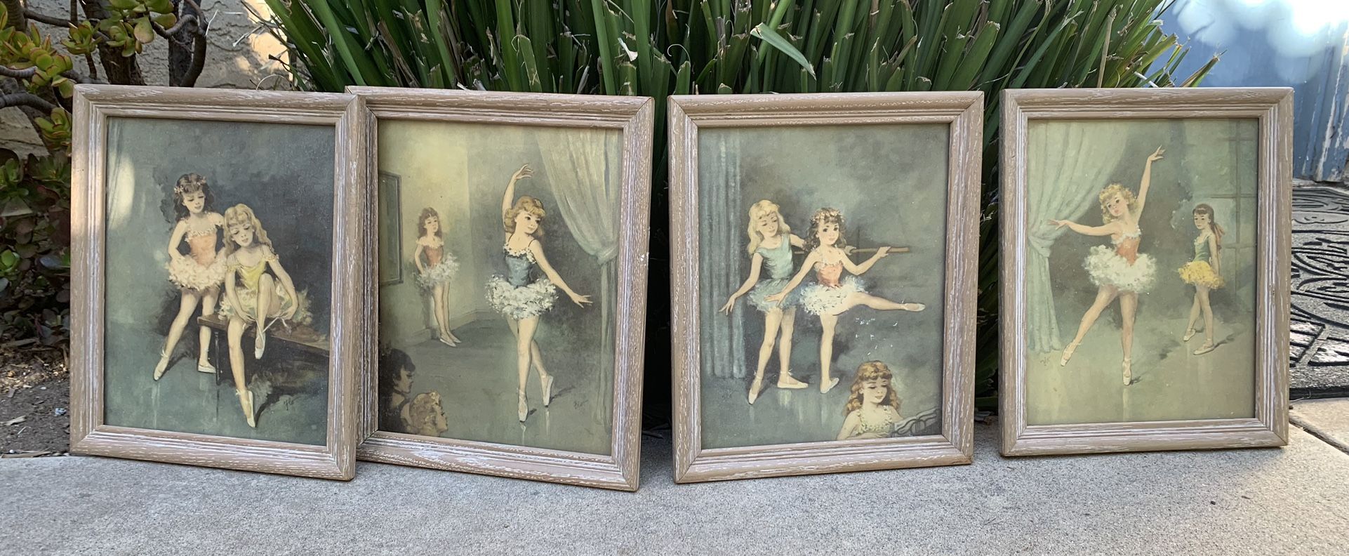 Set Of Four Florence Kroger 1940’s Ballerina Prints
