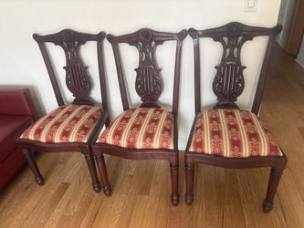 3 Redwood Dinning Chairs.