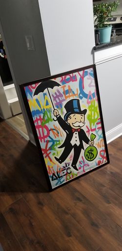 "Alec monopoly" print MONEY BAGS FRAMED
