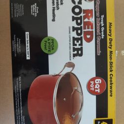 RED COPPER POT WITH LID