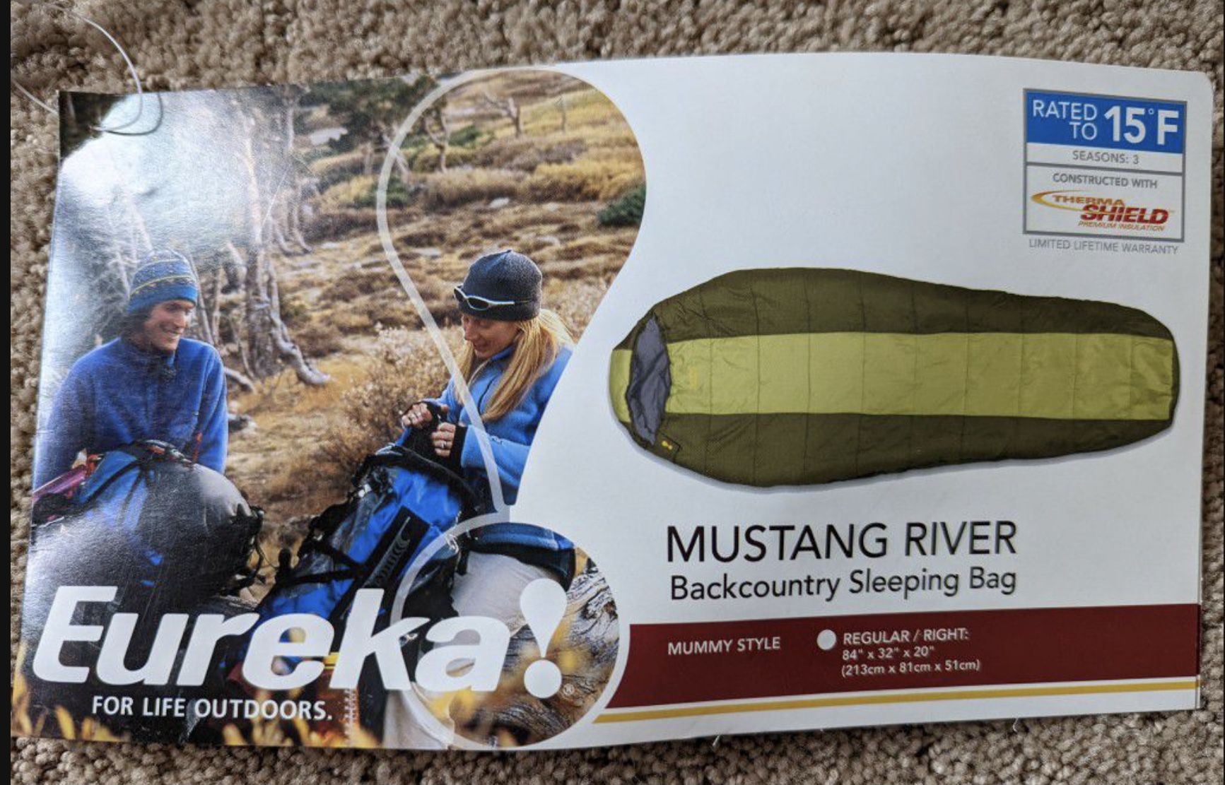 Eureka Mustang River Sleeping Bag Camping New!!