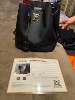 Louis Vuitton Navy Leather Bucket Bag