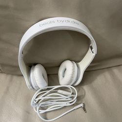 Beats by Dr. Dre Solo HD Matte White Teal Wired Headphones Excellent Condition