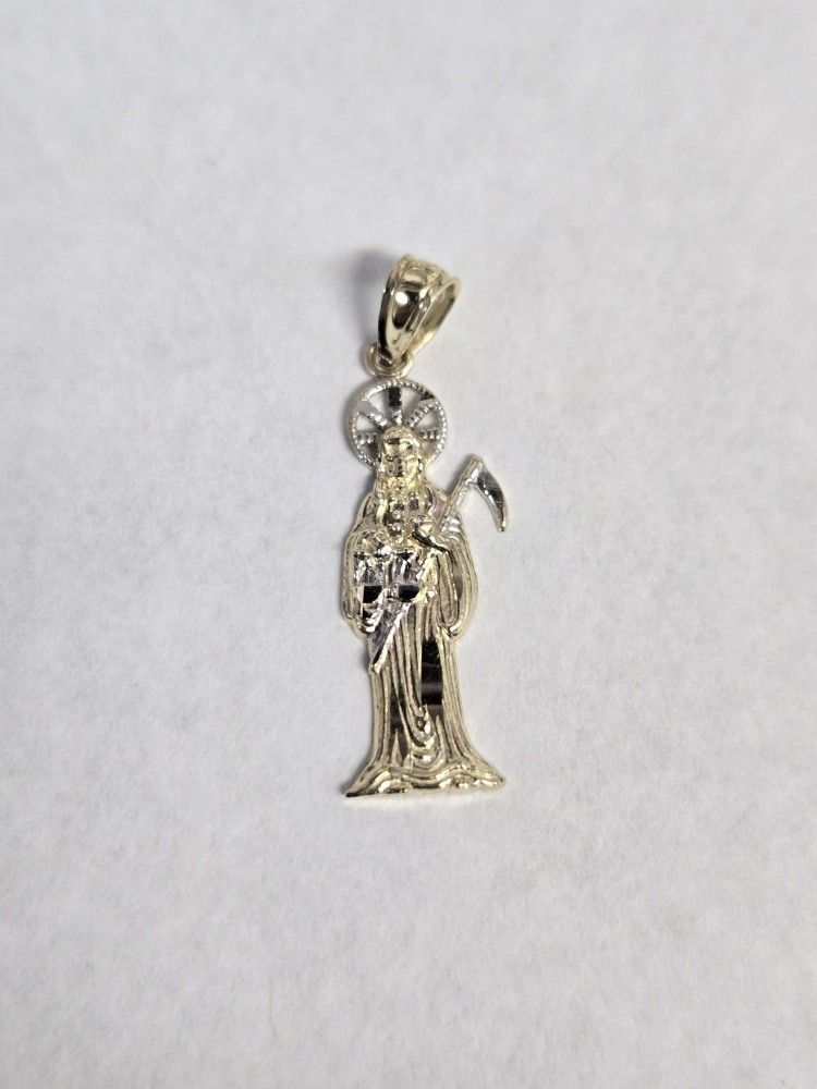 14kt Gold Small Santa Muerte Charm