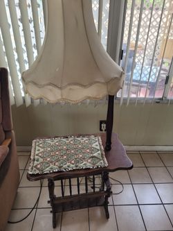 Vintage Wood Magazine Rack Side Table