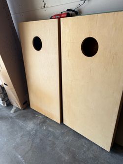 Unfinished cornhole game boards