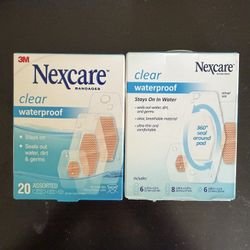 3M Nexcare Clear Waterproof Assorted Bandages - New, 20 Assorted per Box