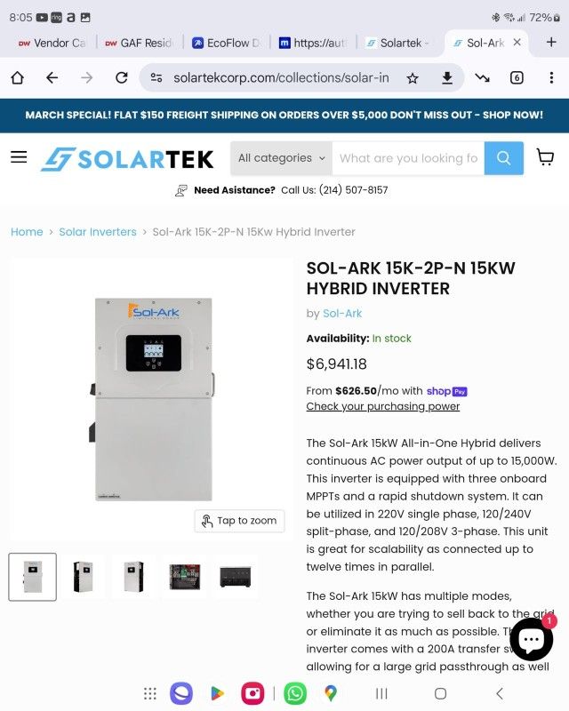 Sol-ark 15-k 2p Hybrid Solar Inverter