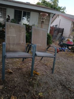 Outdoor Patio Sling Stackable Chairs Set of 2