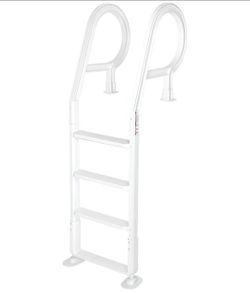 Heavy Duty Deck Entry Ladder Anti Slip Plastic Step Pool Ladder for Adjustable 48-54 Inch Above Ground or In Ground Swimming Pools
New