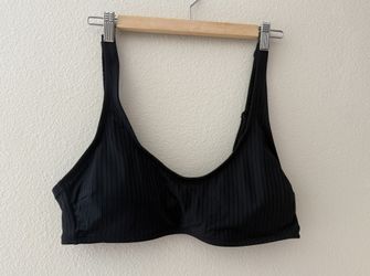 Bathing Suit Top by Kona Sol black ribbed bikini top sz. XL