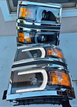 14-15 Chevrolet Silverado LED DRL
Projector Headlights Luces Focos Micas
Faros Faroles Headlamps