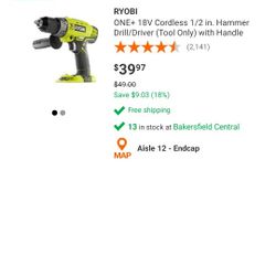18v 1/2 HAMMER DRILL $25