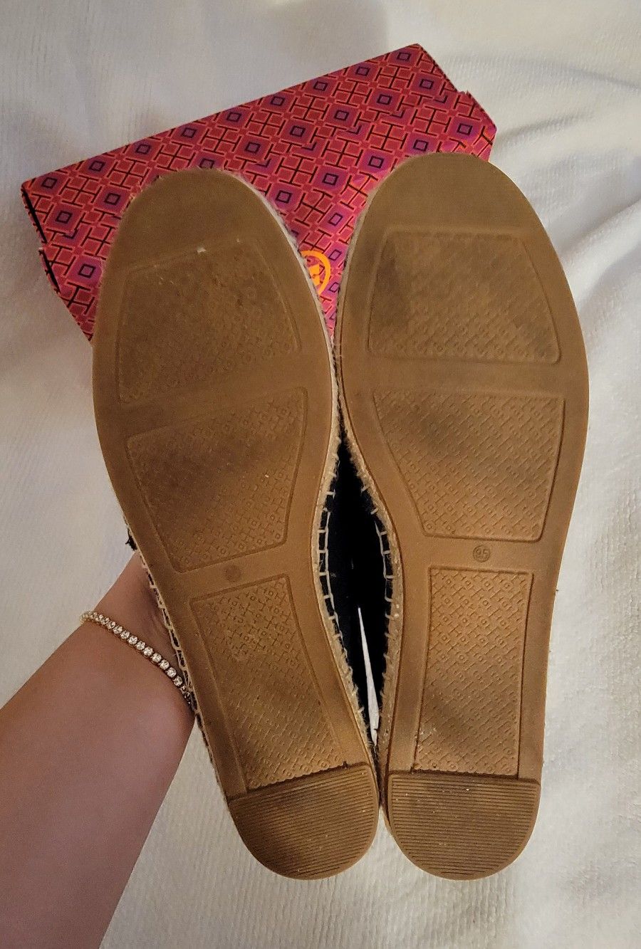 Navy Blue Tory Burch Flat Espadrille Size 9.5 Clothing