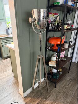 industrial tripod studio spotlight floor lamp