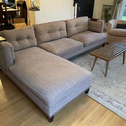 PRICE REDUCTION! Tufted L-Shape Sofa with Chaise Lounger