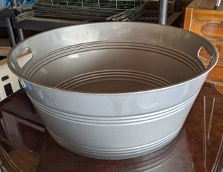 Plastic wash tub with handles Gray 20 in x 7 in