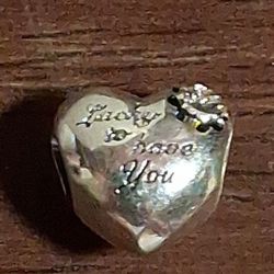 Pandora Authentic Brand New Sterling Silver Clover MOM appreciation Heart Bead Charm Solid