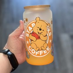 Pooh And Friends 16oz Glass Can Tumbler 