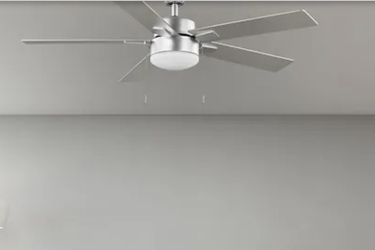 Just arrived today! 52 in. Corwin Indoor/Outdoor Silver LED Ceiling Fan with Light Kit for sale