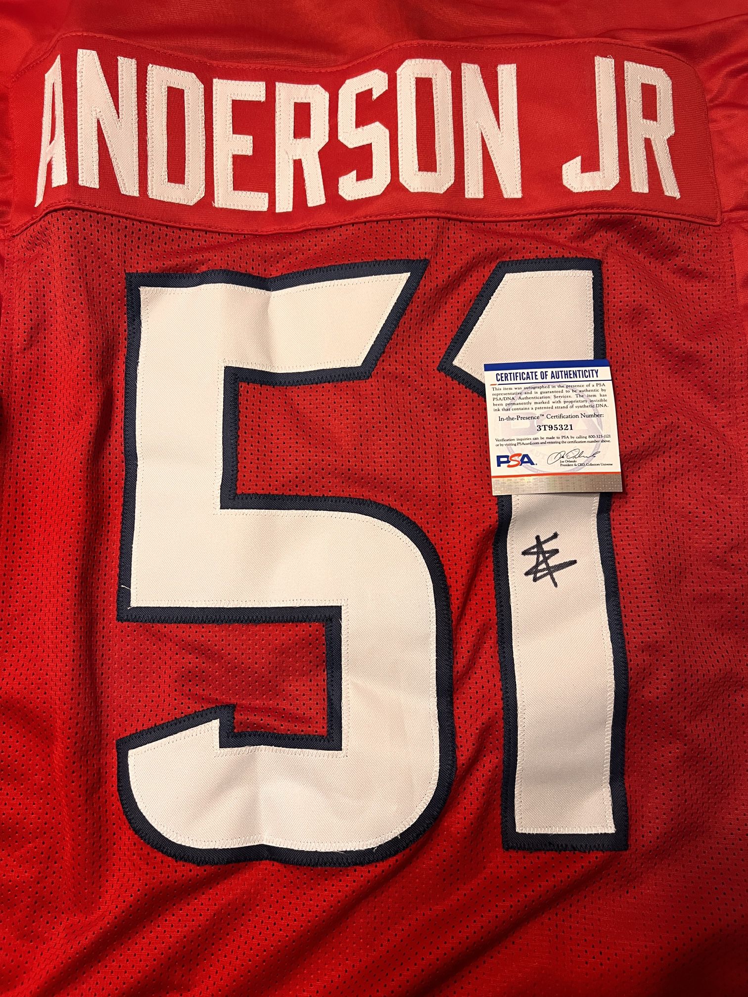 Will Anderson Jr Autographed Jersey