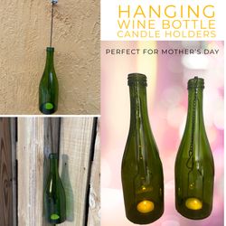 Hanging Wine Bottle Candle Holder