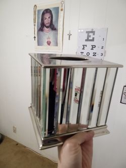 Fancy Metal and Mirrors Facial Tissue Box Cover