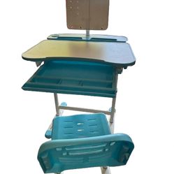 2 Kids study chair and desk set turquoise / grey