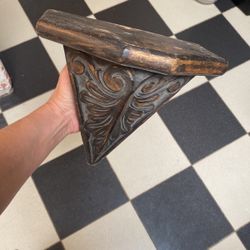 Solid Carved Wood Shelf