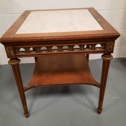 Antique Marble Top Side Table 