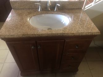 37“ Granite Vanity with sink and faucets