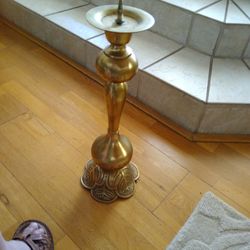 VINTAGE SOLID BRASS 18" ADJUSTABLE CANDLE HOLDER