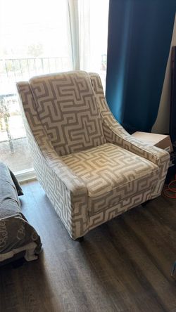 Upholstered Accent Chair with Geometric Pattern