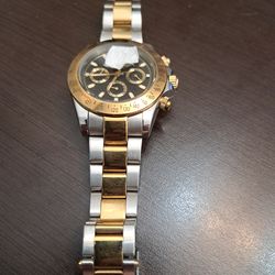 Men's basic 2 tone stainless steel designer watch