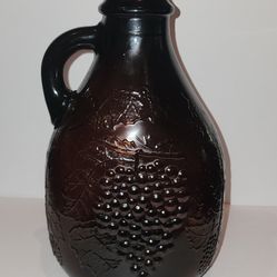 Antique 1920s Maywood Glass Brown Amber Half Gallon Bottle