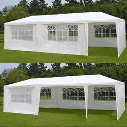  Party Tent 10x30 Outdoor Gazebo Canopy with 8 Removable Sidewalls, Waterproof Wedding, Patio, – UV Protection for Events & Gatherings
