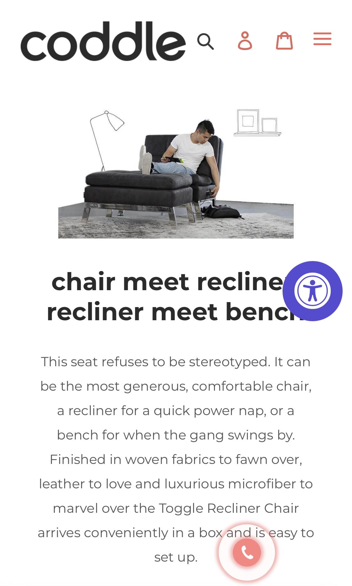 Coddle Reclining Chair and Ottoman