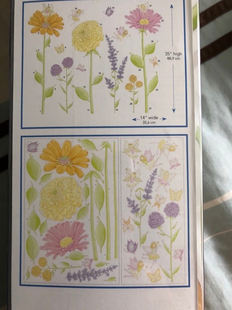 Wall Art Flower Stickers 42 count NEW