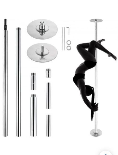 VEVOR Professional Dancing Pole, Spinning Static Dancing Pole Kit, Portable Removable Pole, 45mm Heavy-Duty Stainless Steel Pole,