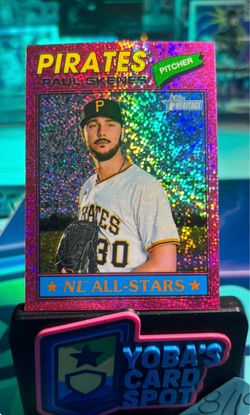 Paul Skenes Topps Heritage NL All-Stars Pink Sparkle Card