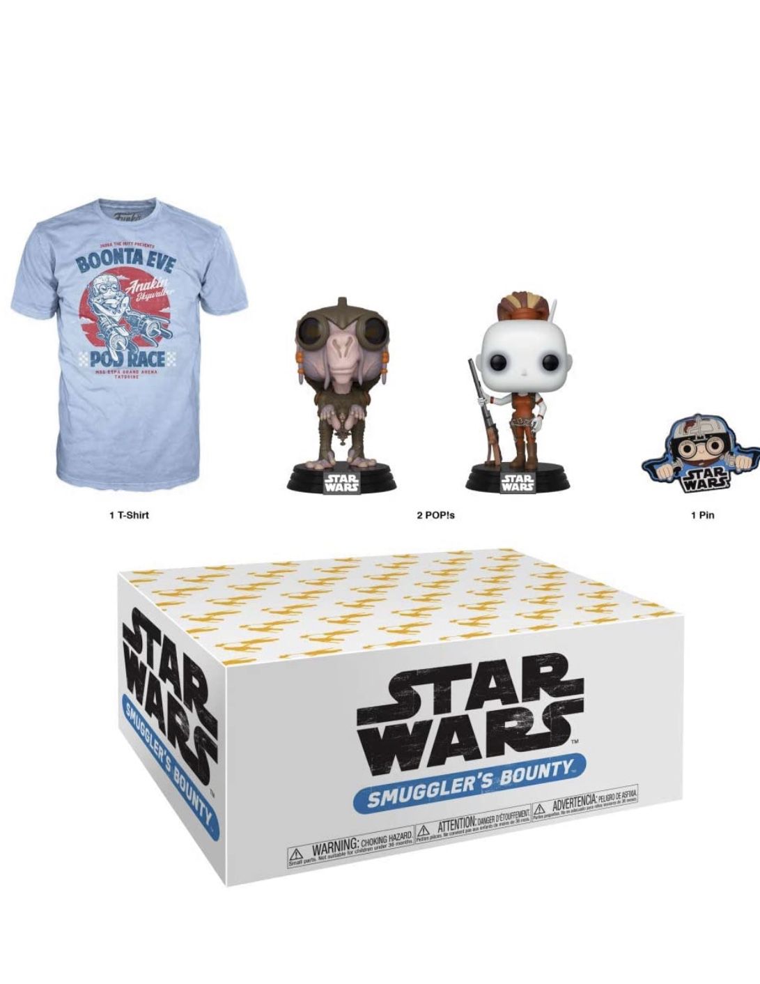Funko Star Wars Smugglers Bounty Box 2 POPS Tshirt and pin