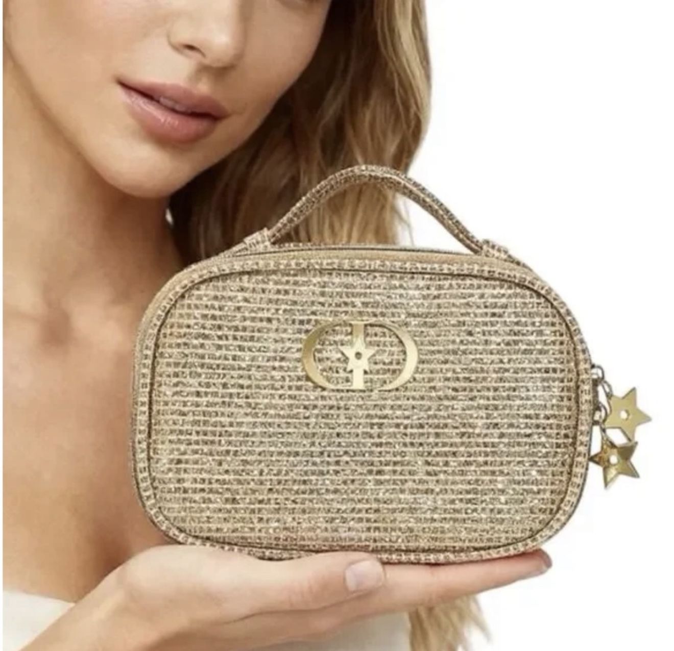 Dior Limited Edition Gold and Tan Cosmetic Bag✨💄