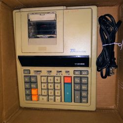 Adler-Royal 1123BE Calculator 12 digit, 2 color, missing paper holder arms (For Parts Only-Does Not Power On)