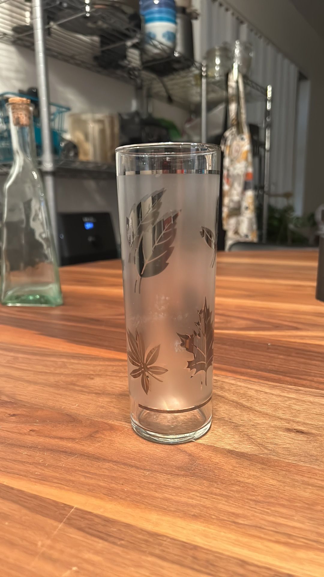 MCM Silver Frosted Leaf Bar Glasses