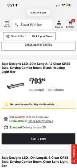 Baja style 20” led light bar with mt brackets