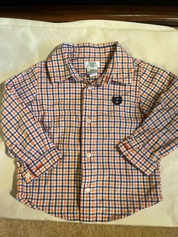 Little Boy Baby Infant Chaps Long Sleeve Plaid Shirt 6 months  Blue Gator Colors!